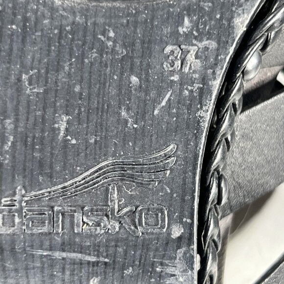 Dansko Womens Black Woven Leather Open Toe Cut-out Heel Shoes Braid Trim Sz 37 - Picture 11 of 11